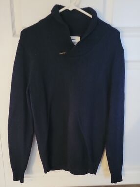 Old Navy Men's Navy V-Neck Shawl Collar Sweater